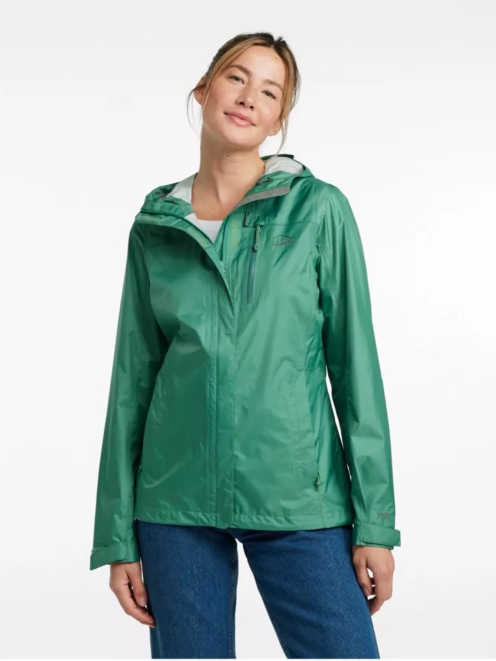 L.L. Bean Women's Trail Model Rain Jacket- Green